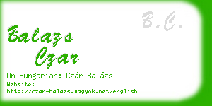 balazs czar business card