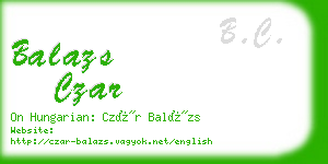 balazs czar business card